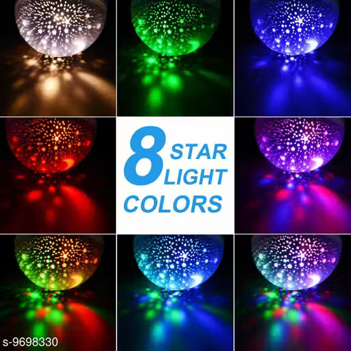 Star Lights Master For Decoration Rotating 360 Degree Moon Night Light Lamp Projector with Multi Colors and USB Cable, Lamp for Kids Room, Night Bulb, Cople Bedroom, Diwali décor, Home decor (Multi Color)