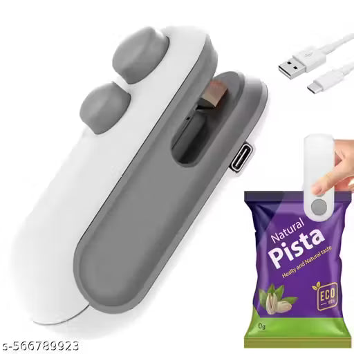 Fab Innovations Sealing Clip - Portable Mini Sealing Machine Handheld Packet Sealer for Food, Snacks, Chips, Fresh Storage, Plastic Bag Sealing Machine, Multicolor